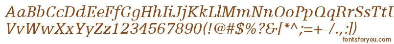 フォントEgyptienneFLt56Italic – 白い背景に茶色のフォント