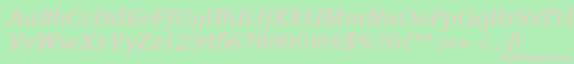 EgyptienneFLt56Italic Font – Pink Fonts on Green Background