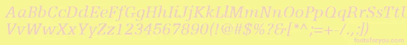 EgyptienneFLt56Italic Font – Pink Fonts on Yellow Background