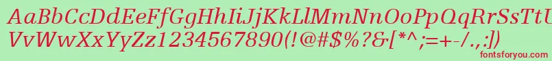 EgyptienneFLt56Italic Font – Red Fonts on Green Background