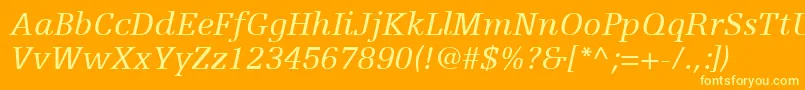 EgyptienneFLt56Italic Font – Yellow Fonts on Orange Background