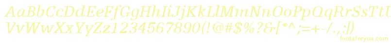 フォントEgyptienneFLt56Italic – 黄色のフォント