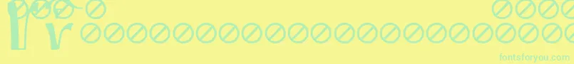 IrmologionEtceteratitles Font – Green Fonts on Yellow Background