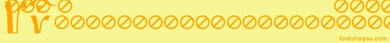 IrmologionEtceteratitles Font – Orange Fonts on Yellow Background