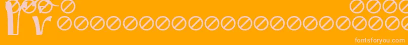 IrmologionEtceteratitles-Schriftart – Rosa Schriften auf orangefarbenem Hintergrund