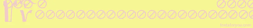 Fonte IrmologionEtceteratitles – fontes rosa em um fundo amarelo