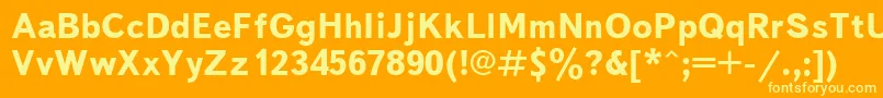 TextbookBoldCyrillic Font – Yellow Fonts on Orange Background