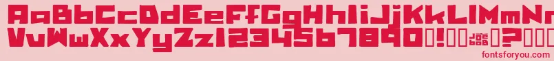 フォントBilliebob – ピンクの背景に赤い文字