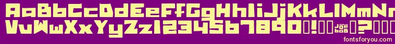 Fonte Billiebob – fontes amarelas em um fundo roxo