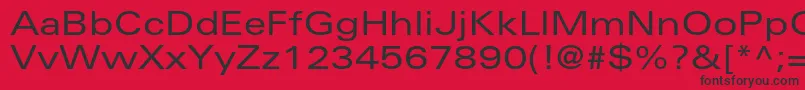 UniversltstdEx-Schriftart – Schwarze Schriften auf rotem Hintergrund