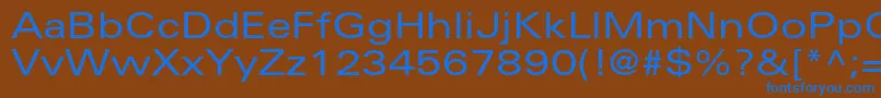 Czcionka UniversltstdEx – niebieskie czcionki na brązowym tle