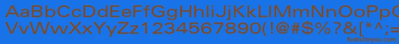 UniversltstdEx-Schriftart – Braune Schriften auf blauem Hintergrund