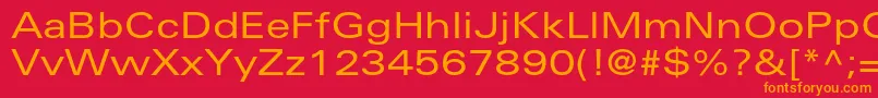 UniversltstdEx Font – Orange Fonts on Red Background