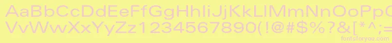 UniversltstdEx Font – Pink Fonts on Yellow Background