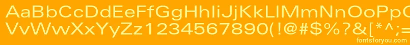 UniversltstdEx Font – Yellow Fonts on Orange Background