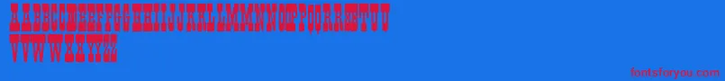 フォントFisticuffs – 赤い文字の青い背景