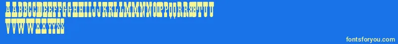 Fisticuffs Font – Yellow Fonts on Blue Background