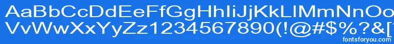 フォントArialCyr140n – 青い背景に白い文字