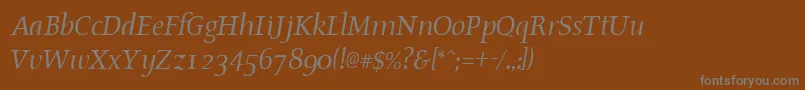 Czcionka OldstyleItalic – szare czcionki na brązowym tle
