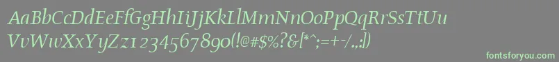 fuente OldstyleItalic – Fuentes Verdes Sobre Fondo Gris
