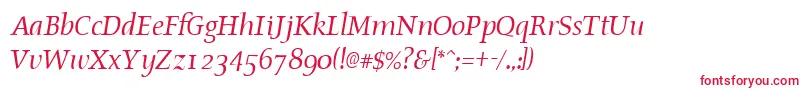 OldstyleItalic Font – Red Fonts on White Background