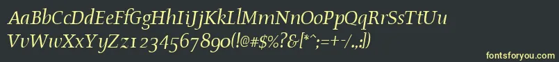 fuente OldstyleItalic – Fuentes Amarillas Sobre Fondo Negro