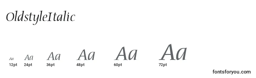 Größen der Schriftart OldstyleItalic