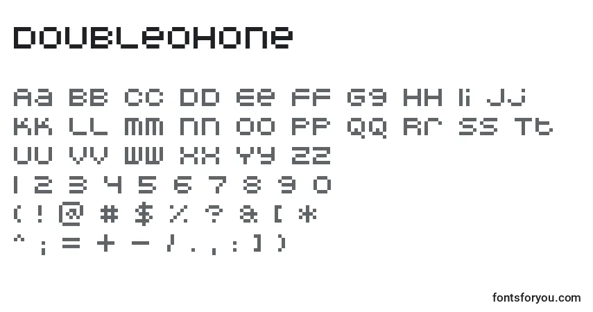 Schriftart Doubleohone – Alphabet, Zahlen, spezielle Symbole