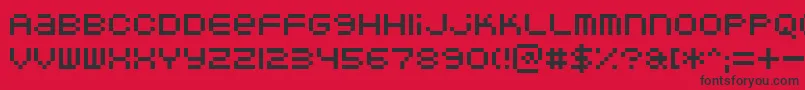 Doubleohone-Schriftart – Schwarze Schriften auf rotem Hintergrund