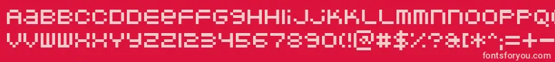 Doubleohone Font – Pink Fonts on Red Background