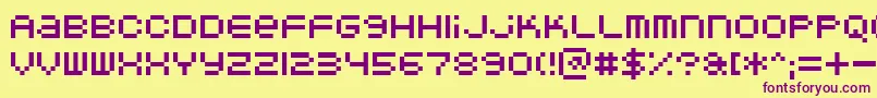 Doubleohone Font – Purple Fonts on Yellow Background
