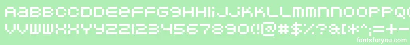 Czcionka Doubleohone – białe czcionki na zielonym tle