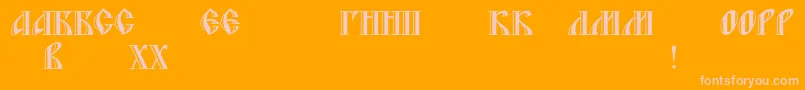 Blagovestfivedecorc-Schriftart – Rosa Schriften auf orangefarbenem Hintergrund