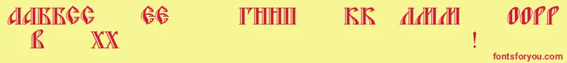 Blagovestfivedecorc Font – Red Fonts on Yellow Background