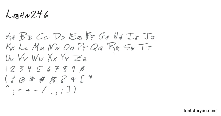 A fonte Lehn246 – alfabeto, números, caracteres especiais