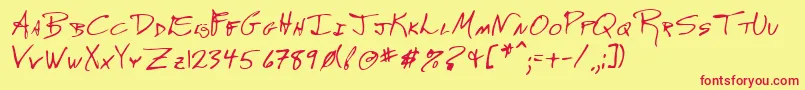 Lehn246 Font – Red Fonts on Yellow Background
