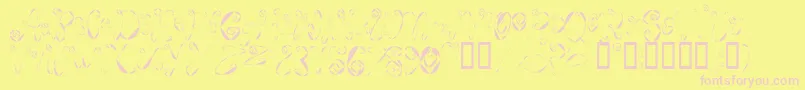 Weeweecafe-Schriftart – Rosa Schriften auf gelbem Hintergrund