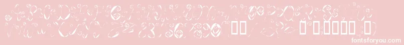 Weeweecafe-Schriftart – Weiße Schriften auf rosa Hintergrund