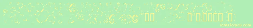 Weeweecafe Font – Yellow Fonts on Green Background