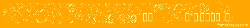 Weeweecafe Font – Yellow Fonts on Orange Background