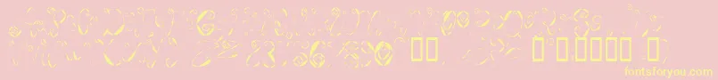 Weeweecafe-Schriftart – Gelbe Schriften auf rosa Hintergrund