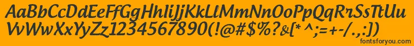 AndrogyneTb-Schriftart – Schwarze Schriften auf orangefarbenem Hintergrund