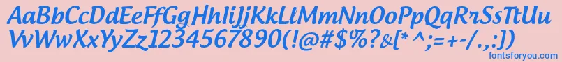 AndrogyneTb Font – Blue Fonts on Pink Background