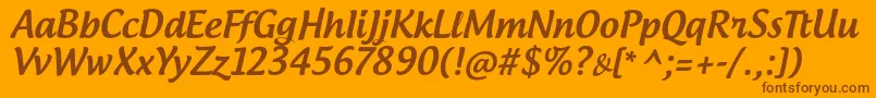 AndrogyneTb-Schriftart – Braune Schriften auf orangefarbenem Hintergrund