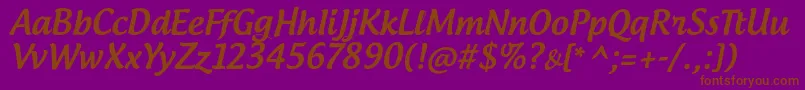 AndrogyneTb Font – Brown Fonts on Purple Background