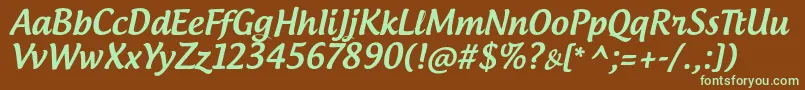 AndrogyneTb Font – Green Fonts on Brown Background