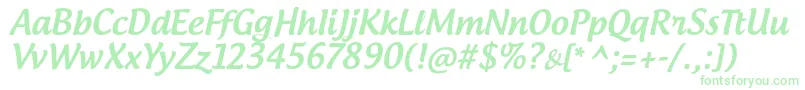 AndrogyneTb Font – Green Fonts on White Background