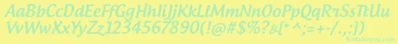 AndrogyneTb Font – Green Fonts on Yellow Background