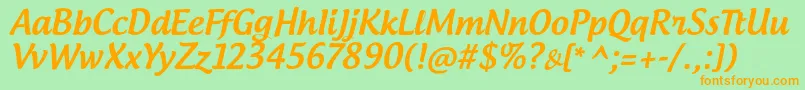 AndrogyneTb Font – Orange Fonts on Green Background