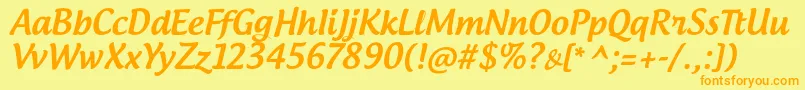 More about AndrogyneTb Font AndrogyneTb Font – Orange Fonts on Yellow Background